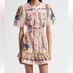 Farm Rio Dream Garden Belted Mini Dress.